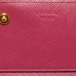 Pre Owned Prada Pink Saffiano Leather Continental Flap Wallet