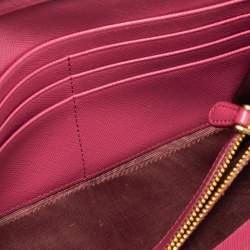 Pre Owned Prada Pink Saffiano Leather Continental Flap Wallet