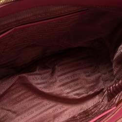 Pre Owned Prada Old Rose Saffiano Lux Leather Large Double Zip Tote