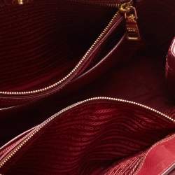 Pre Owned Prada Burgundy/Red Saffiano Leather Tote