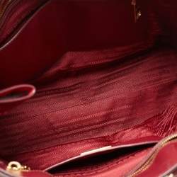 Pre Owned Prada Burgundy/Red Saffiano Leather Tote