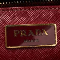 Pre Owned Prada Burgundy/Red Saffiano Leather Tote