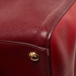 Pre Owned Prada Burgundy/Red Saffiano Leather Tote