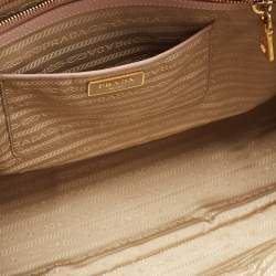 Pre Owned Prada Beige Saffiano Leather Double Zip Tote
