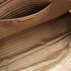 Pre Owned Prada Beige Saffiano Leather Double Zip Tote