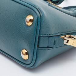 Pre Owned Prada Green Saffiano Lux Leather Mini Promenade Crossbody Bag