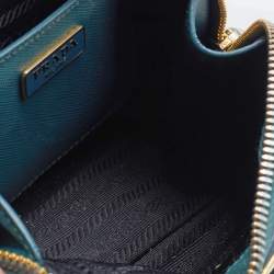 Pre Owned Prada Green Saffiano Lux Leather Mini Promenade Crossbody Bag
