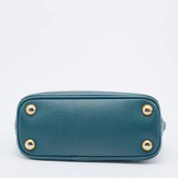Pre Owned Prada Green Saffiano Lux Leather Mini Promenade Crossbody Bag