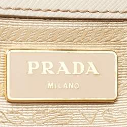 Pre Owned Prada Grey Saffiano Leather Large Double Zip Tote