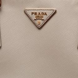 Pre Owned Prada Grey Saffiano Leather Large Double Zip Tote