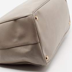 Pre Owned Prada Grey Saffiano Leather Large Double Zip Tote