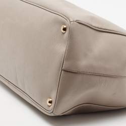 Pre Owned Prada Grey Saffiano Leather Large Double Zip Tote