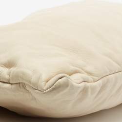 Pre Owned Prada Beige Gathered Leather Bow Clutch