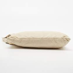 Pre Owned Prada Beige Gathered Leather Bow Clutch