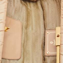 Pre Owned Prada Beige Gaufre Leather East-West Frame Clutch