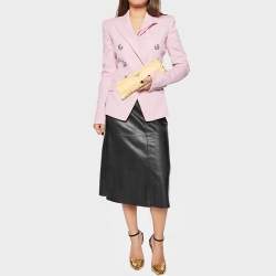 Pre Owned Prada Beige Gaufre Leather East-West Frame Clutch