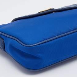 Pre Owned Prada Blue Tessuto Nylon and Saffiano Leather Small Crossbody Bag