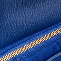 Pre Owned Prada Blue Tessuto Nylon and Saffiano Leather Small Crossbody Bag