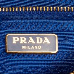 Pre Owned Prada Blue Tessuto Nylon and Saffiano Leather Small Crossbody Bag