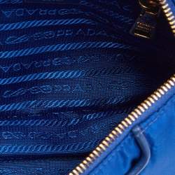 Pre Owned Prada Blue Tessuto Nylon and Saffiano Leather Small Crossbody Bag