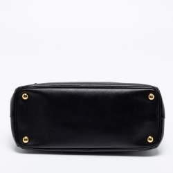 Pre Owned Prada Black Saffiano Leather Small Galleria Double Zip Tote