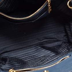 Pre Owned Prada Blue Leather Phenix Front Pocket Tote