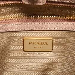 Pre Owned Prada Beige Saffiano Leather Medium Gardener's Tote