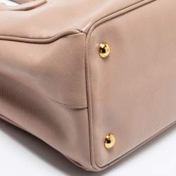 Pre Owned Prada Beige Saffiano Leather Medium Gardener's Tote