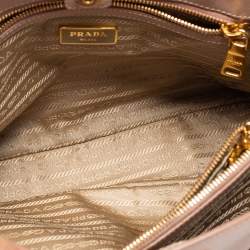 Pre Owned Prada Beige Saffiano Leather Medium Gardener's Tote