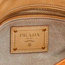 Prada Orange Canvas Flap Crossbody Bag