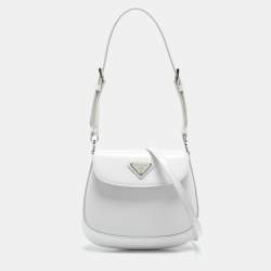Pre Owned Prada White Leather Mini Crossbody Bag