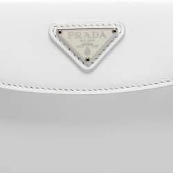 Pre Owned Prada White Leather Mini Crossbody Bag