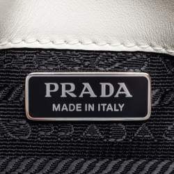 Pre Owned Prada White Leather Mini Crossbody Bag
