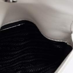 Pre Owned Prada White Leather Mini Crossbody Bag