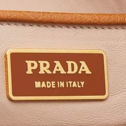 Pre Owned Prada Tan Ostrich Double Zip Tote