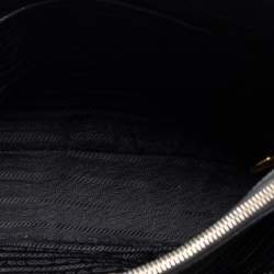 Pre Owned Prada Black Saffiano Lux Leather Medium Galleria Double Zip Tote