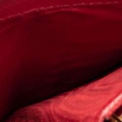 Pre Owned Prada Red Saffiano Leather Compact Wallet