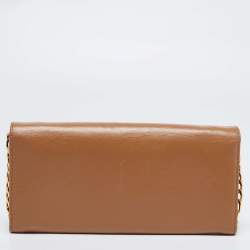 Pre Owned Prada Beige Vitello Move Leather Wallet on Chain