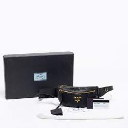 Pre Owned Prada Black Vitello Daino Leather Belt Bag
