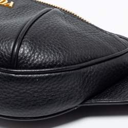 Pre Owned Prada Black Vitello Daino Leather Belt Bag