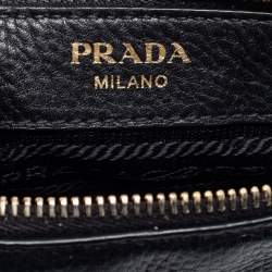 Pre Owned Prada Black Vitello Daino Leather Belt Bag