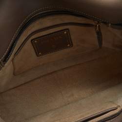 Pre Owned Prada Taupe Grey Leather Tote