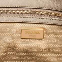 Pre Owned Prada Grey Saffiano Lux Leather Executive Galleria Tote