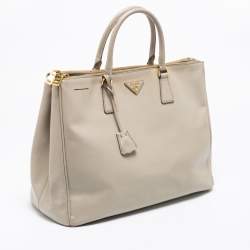 Pre Owned Prada Grey Saffiano Lux Leather Executive Galleria Tote