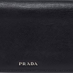 Prada Black Saffiano Leather Long Bifold Wallet