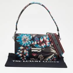 Pre Owned Prada Multicolor Floral Print Leather Sound Shoulder Bag