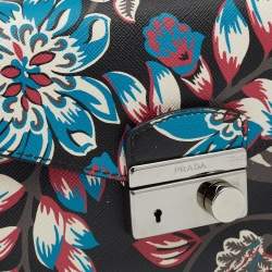 Pre Owned Prada Multicolor Floral Print Leather Sound Shoulder Bag