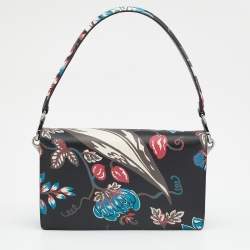 Pre Owned Prada Multicolor Floral Print Leather Sound Shoulder Bag