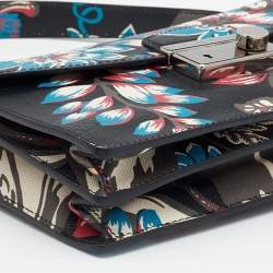 Pre Owned Prada Multicolor Floral Print Leather Sound Shoulder Bag