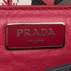 Pre Owned Prada Multicolor Floral Print Leather Sound Shoulder Bag